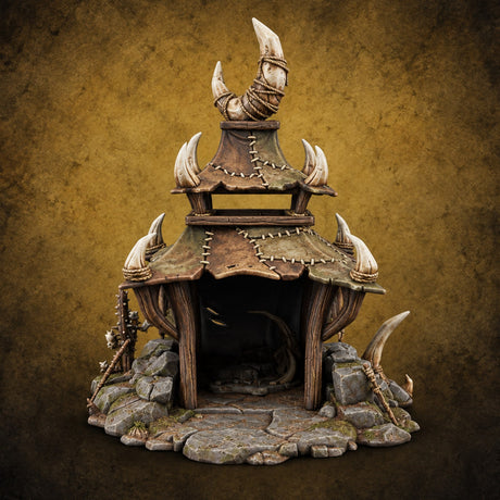 Under Crooked Eaves Orc Hut A — painted concept preview (terrain supplied unpainted)