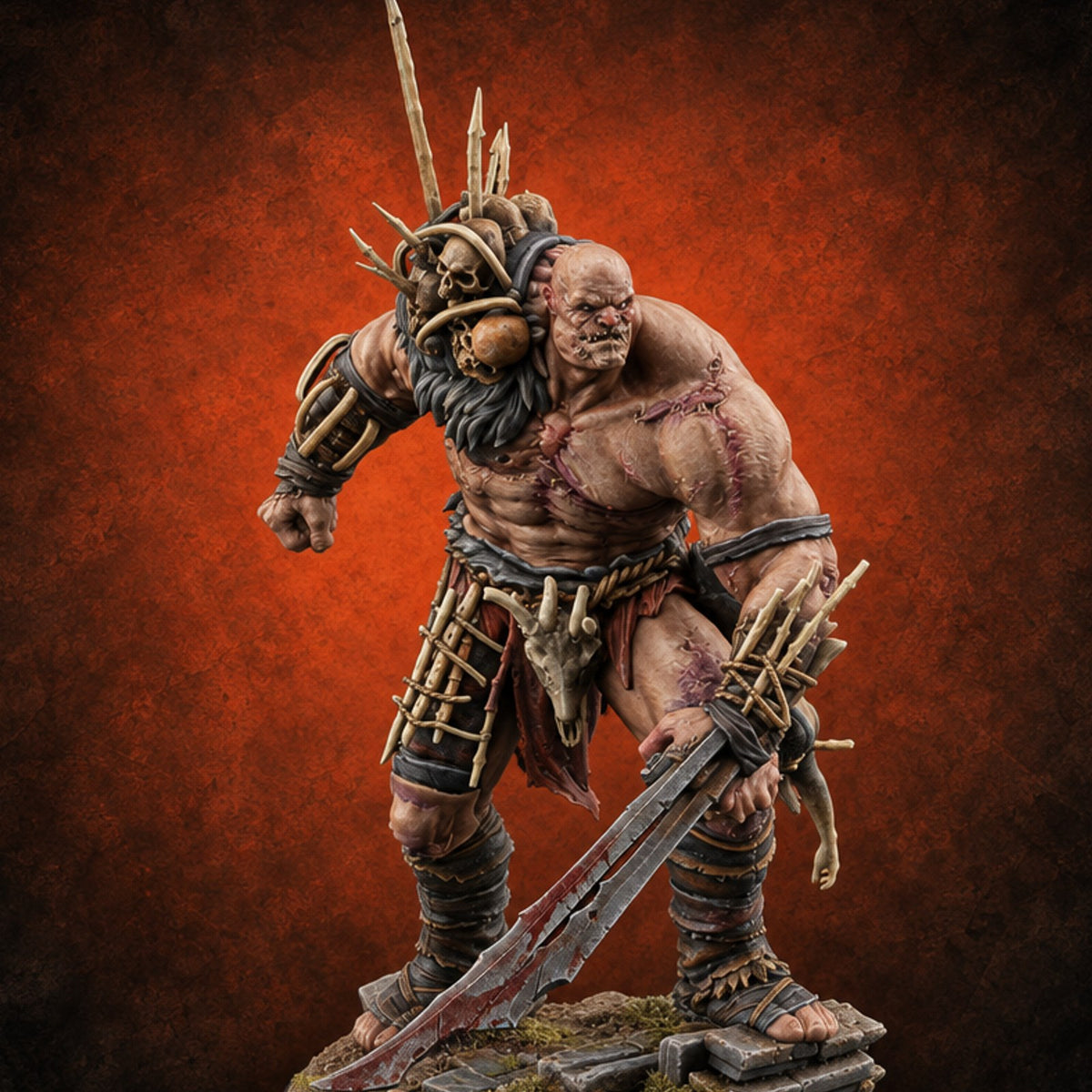 Stitched Up and Spoiling for More Ogre Brute — painted concept preview (miniature supplied unpainted)