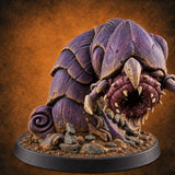 Tunnels Don't Dig Themselves Purple Worm Monster A — painted concept preview (miniature supplied unpainted)