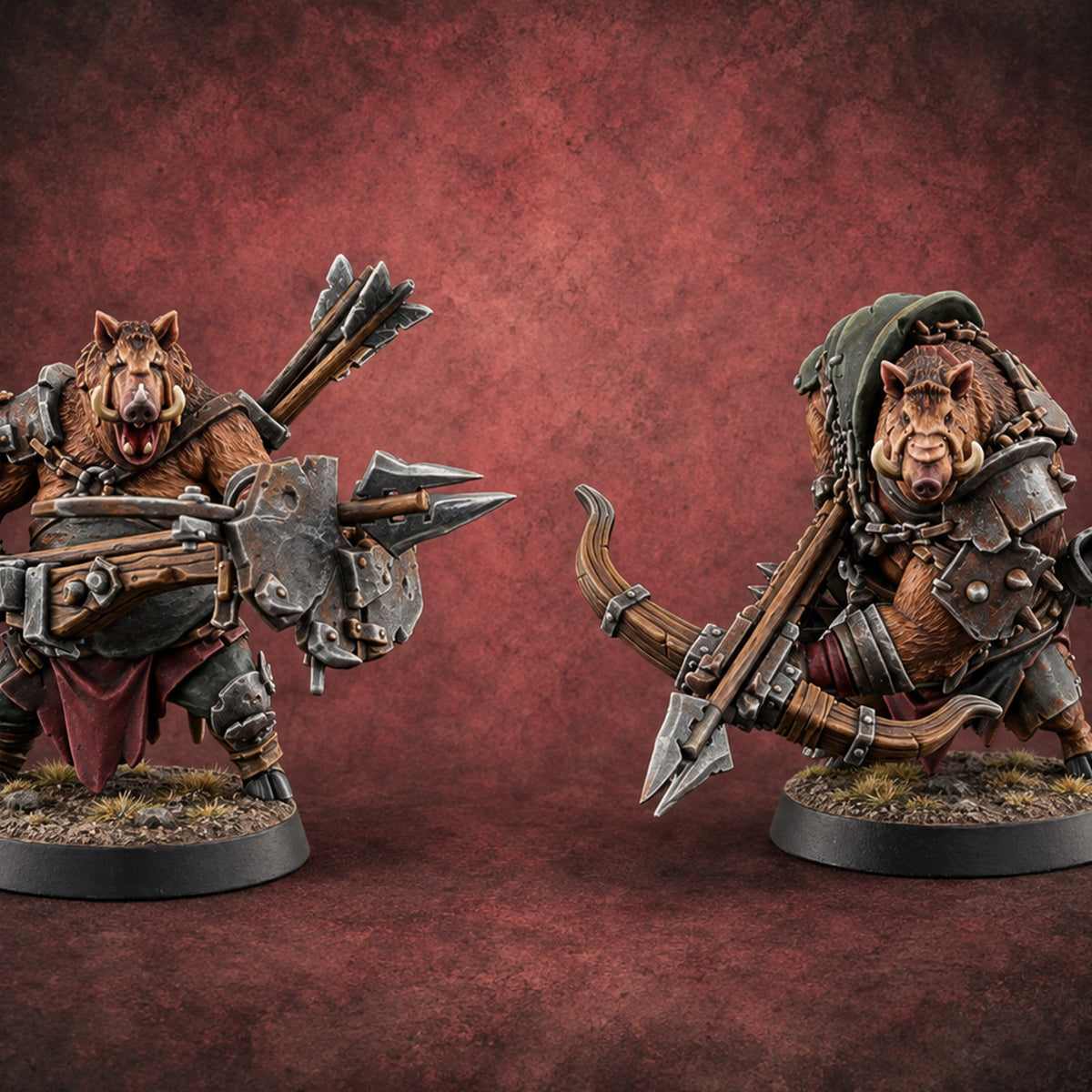 The Ambush Has Tusks Wereboar Crossbowmen — painted concept preview (miniature supplied unpainted)