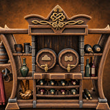 Two Kegs, Zero Last Orders Wooden Tavern Drinks Cabinet — painted concept preview (terrain supplied unpainted)