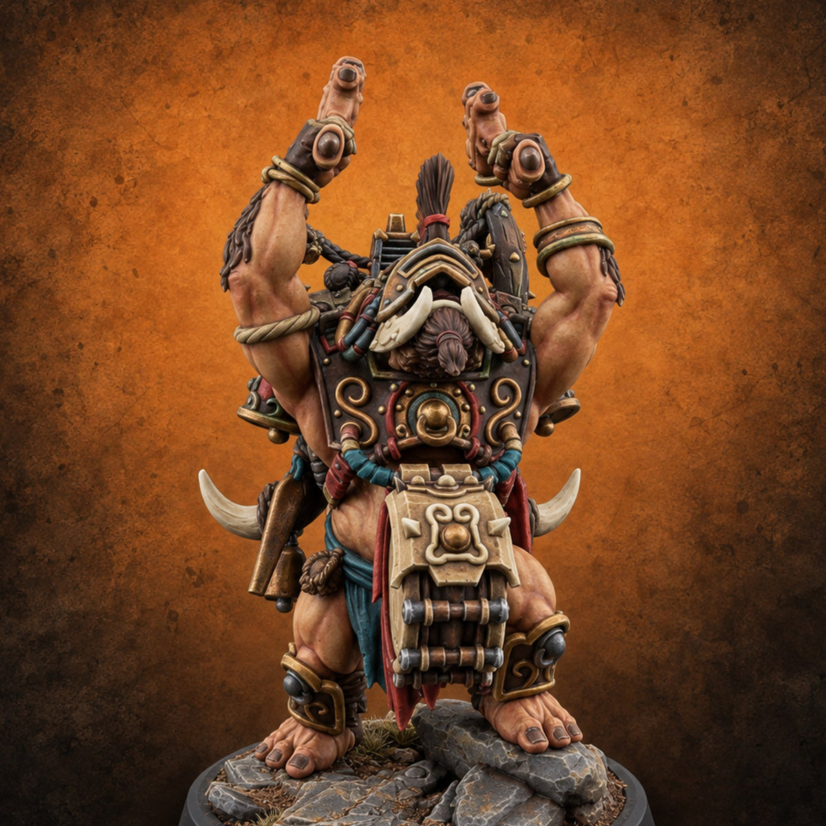 The Hills Answer Back Ogre Warchanter — painted concept preview (miniature supplied unpainted)