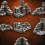 Snow Capped Ruined Stone Wall Set — painted concept preview (terrain supplied unpainted)
