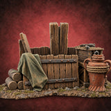 Barrel Roll Call Wooden Supply Scatter G — painted concept preview (terrain supplied unpainted)