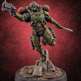 Touchdown Pending, Pistols Up Human Jump Pack Soldier B — painted concept preview (miniature supplied unpainted)