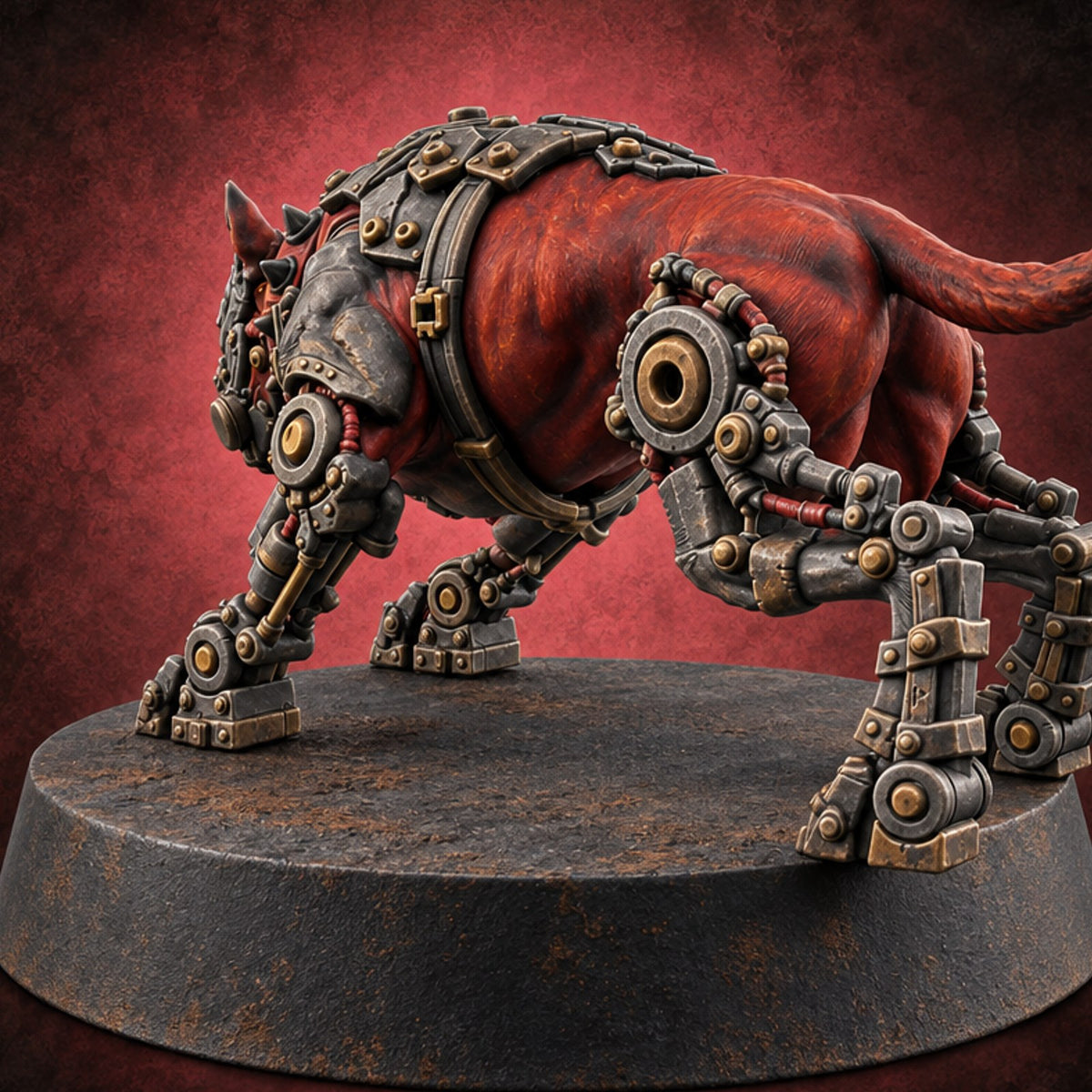 Bite Now, Calibrate Later Hell Hound Cybernetic Dog B — painted concept preview (miniature supplied unpainted)