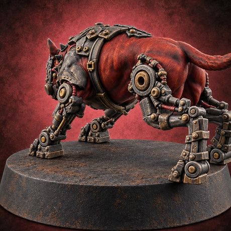 Bite Now, Calibrate Later Hell Hound Cybernetic Dog B — painted concept preview (miniature supplied unpainted)