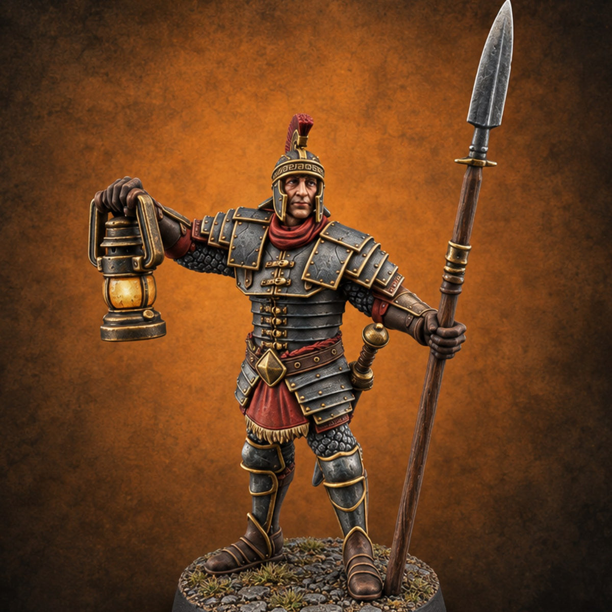 Night Watch Roll Call Human City Guard B — painted concept preview (miniature supplied unpainted)