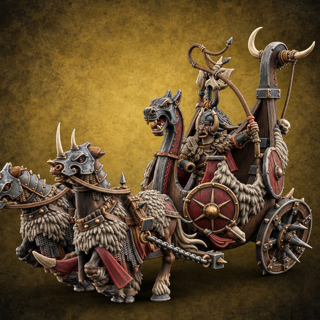 Spiked Hubs, Short Patience Human Huscarl Chariot — painted concept preview (miniature supplied unpainted)