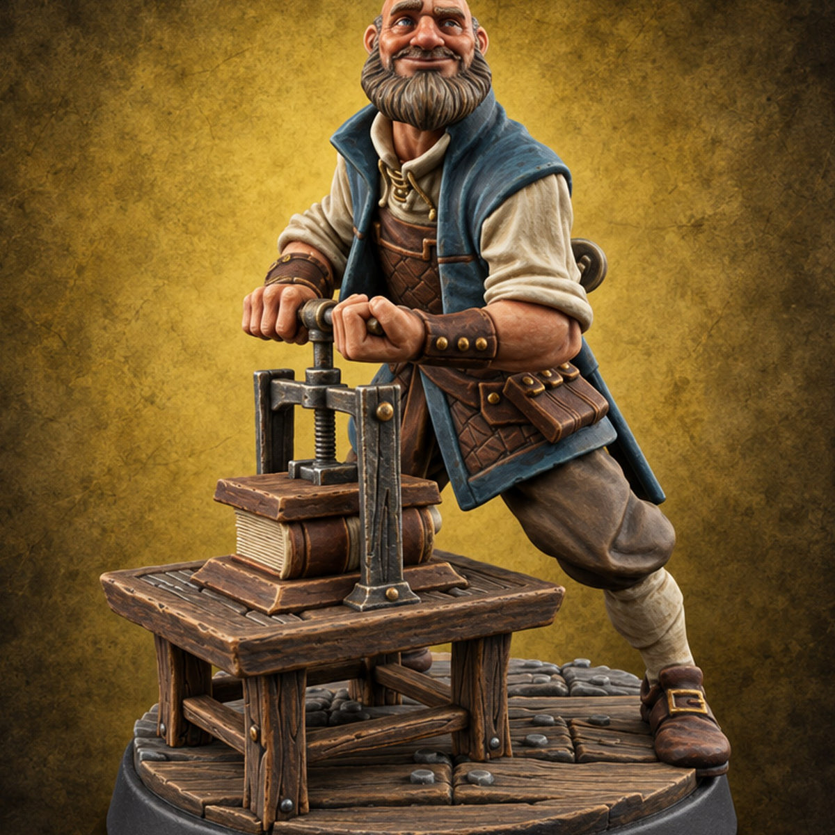 Press On, Page by Page Human Bookbinder — painted concept preview (miniature supplied unpainted)