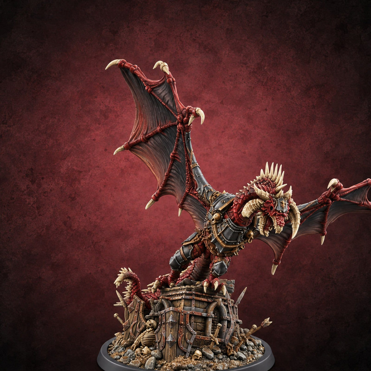 The War Below Looks Small Armoured War Dragon — painted concept preview (miniature supplied unpainted)