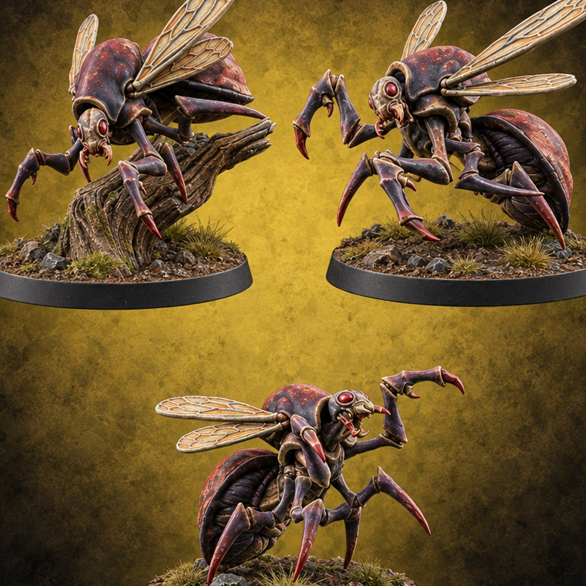 Stinger Out, Claws Up Chasme Winged Insect Demons — painted concept preview (miniature supplied unpainted)