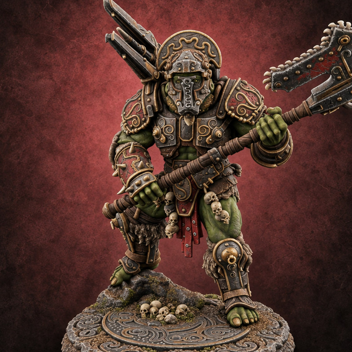 Loud Before They Arrive Orc Heavy Warrior C — painted concept preview (miniature supplied unpainted)