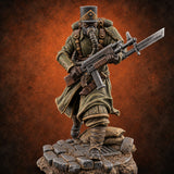 Orders Muffled, Obeyed Anyway Human Gas-Masked Light Infantry Soldier D — painted concept preview (miniature supplied unpainted)