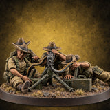 Belt Feed, Brims Down Human Heavy Machine Gun Team in Slouch Hats — painted concept preview (miniature supplied unpainted)