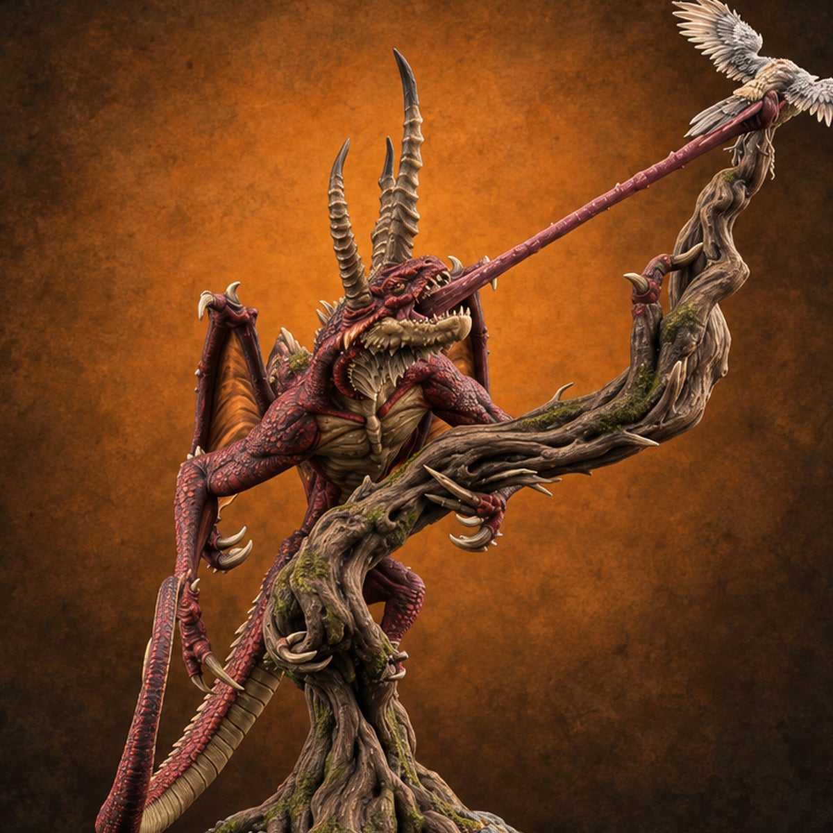 Patient Until the Tongue Lashes Adult Dragon — painted concept preview (miniature supplied unpainted)