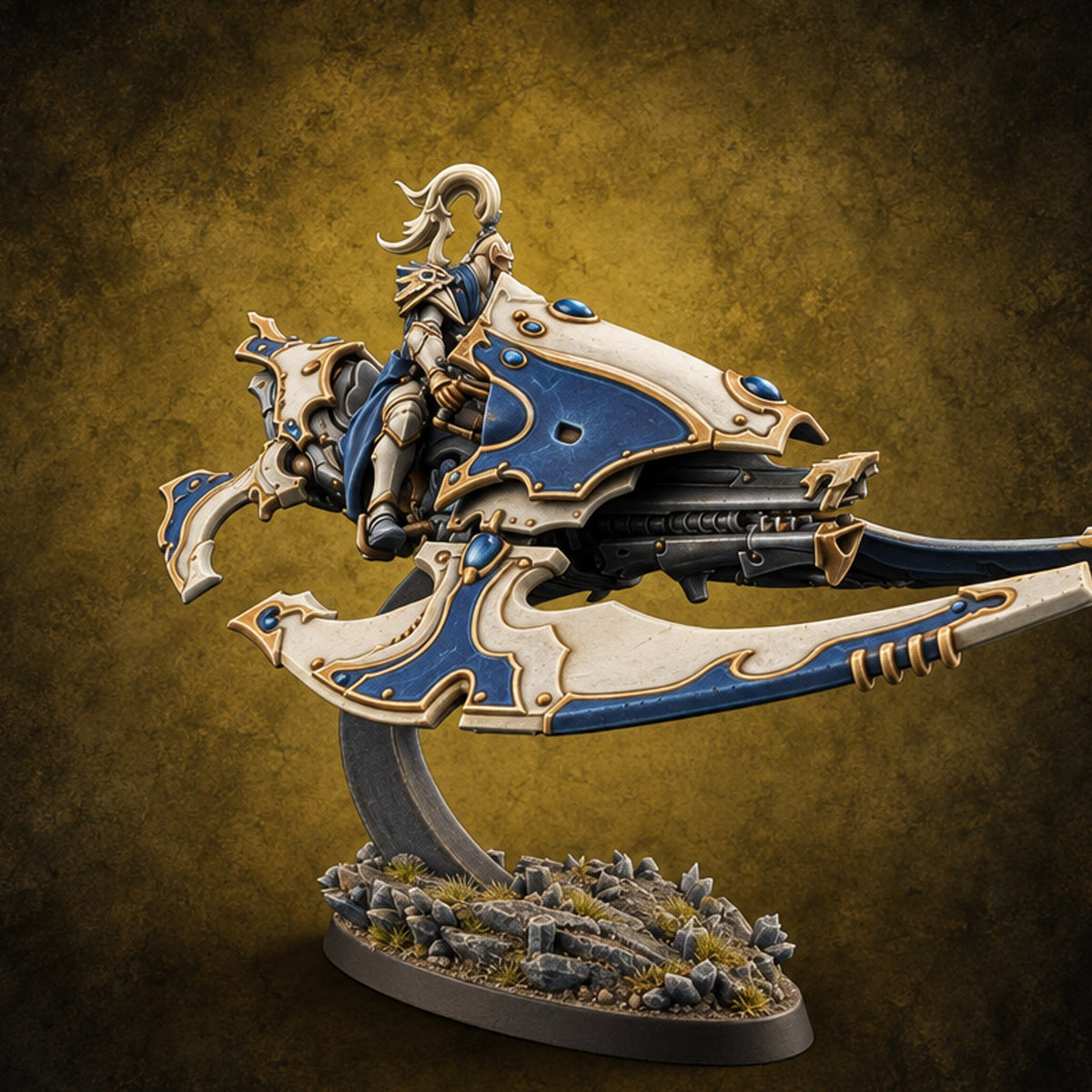 Skimming Above Their Station Elf Hover Knight C — painted concept preview (miniature supplied unpainted)