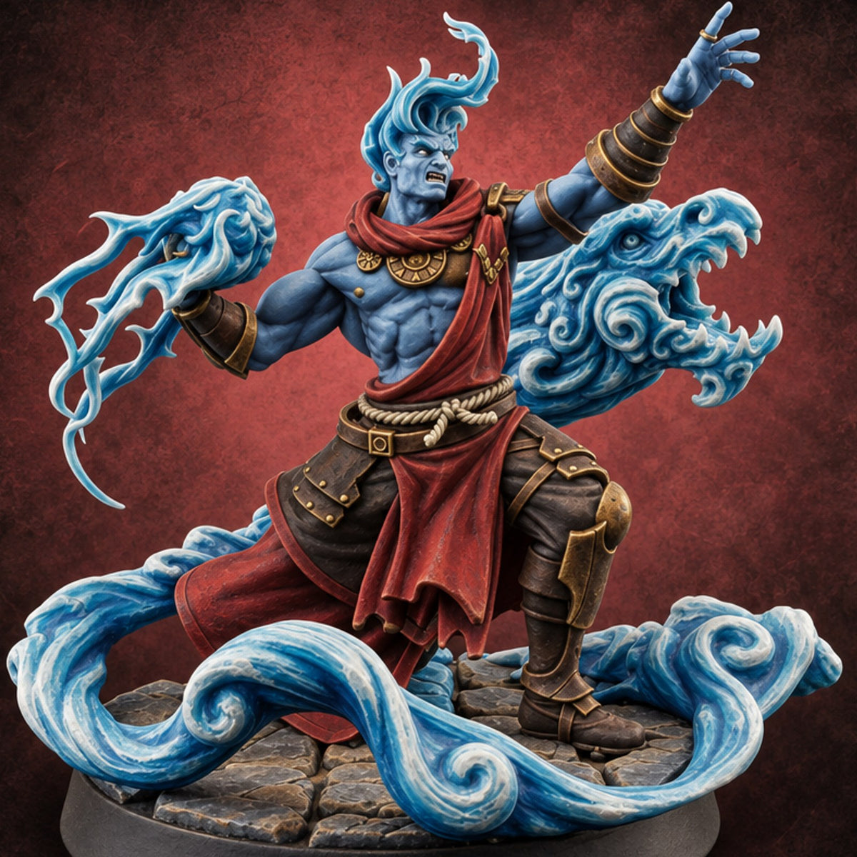 Every Element Answers the Call Genasi Adventurer A — painted concept preview (miniature supplied unpainted)