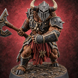 Heads Up, Gentlemen Minotaur Axe Warrior A — painted concept preview (miniature supplied unpainted)
