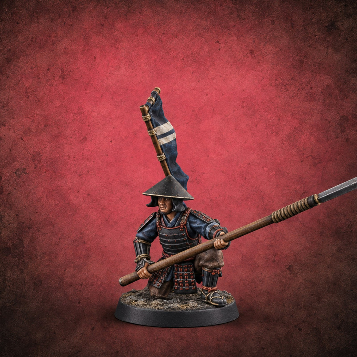 Holding the Line Human Ashigaru Spearman C — painted concept preview (miniature supplied unpainted)