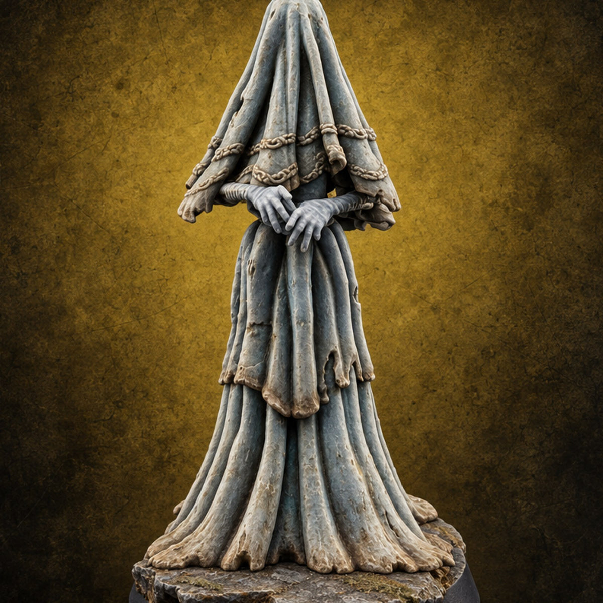 Veil Down, Grief Up Ghost Widow Spirit A — painted concept preview (miniature supplied unpainted)