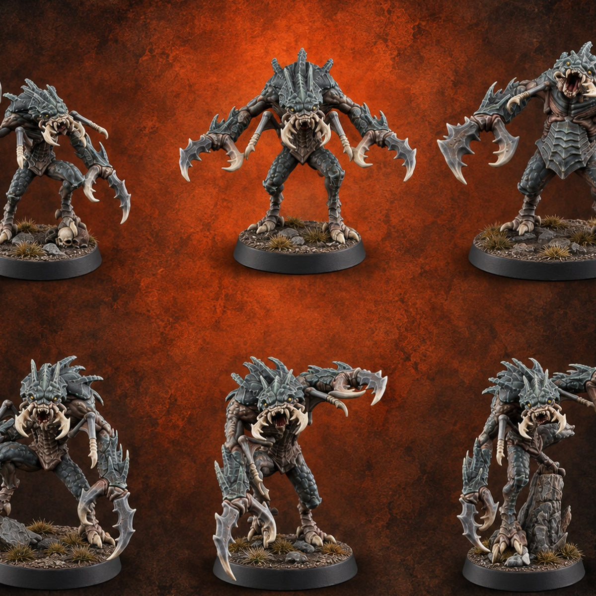 Come Crawling Meenlock Hunting Pack — painted concept preview (miniature supplied unpainted)