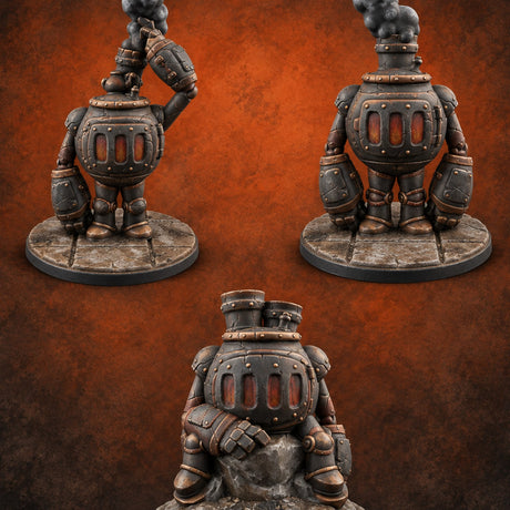 Smoke Stacks Furnace Golems — painted concept preview (miniature supplied unpainted)