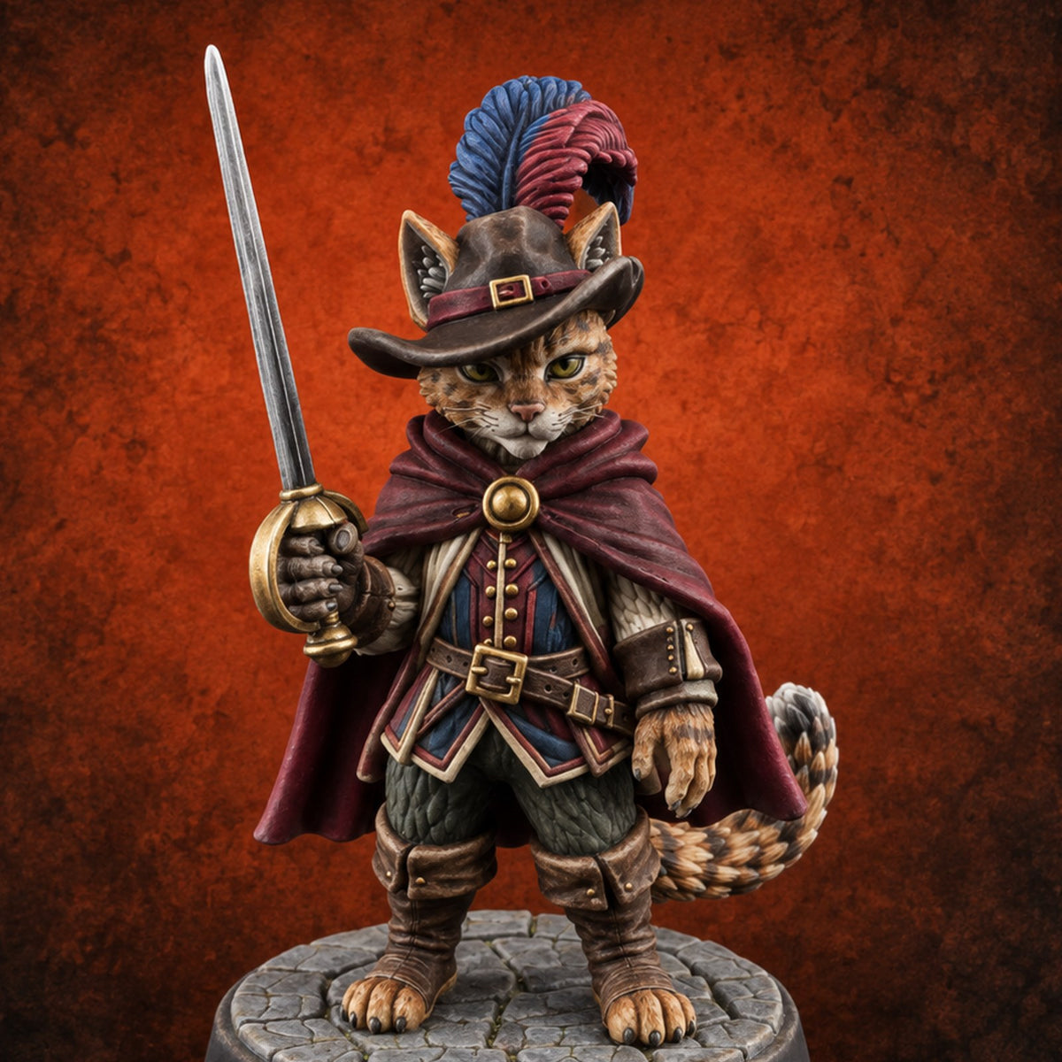 The Challenge Needs No Words Tabaxi Swashbuckler — painted concept preview (miniature supplied unpainted)