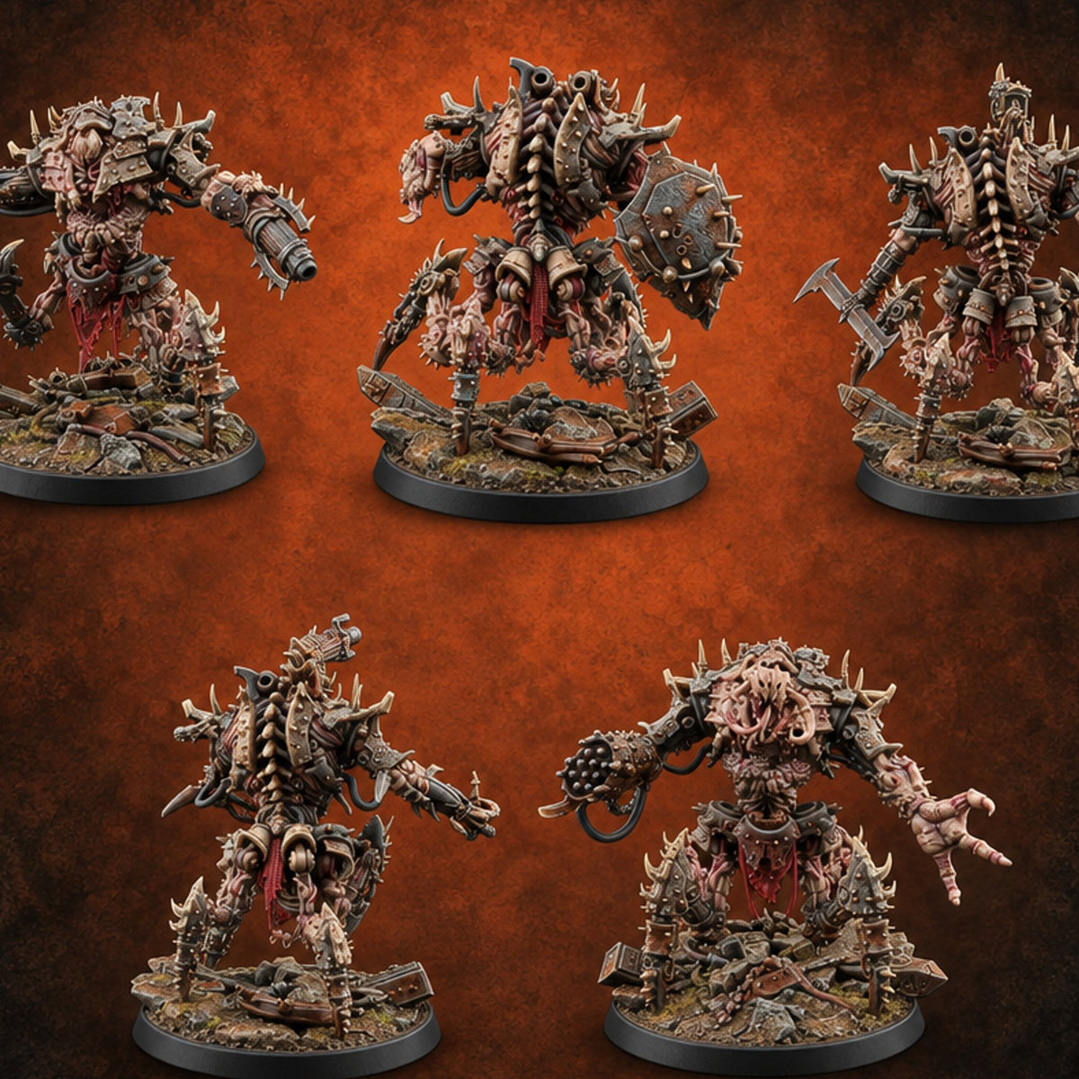 Debris Has Opinions Flesh Golem Brutes — painted concept preview (miniature supplied unpainted)