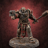 Chains Rattling, Spikes Leading Human Heavy Infantry Soldier C — painted concept preview (miniature supplied unpainted)