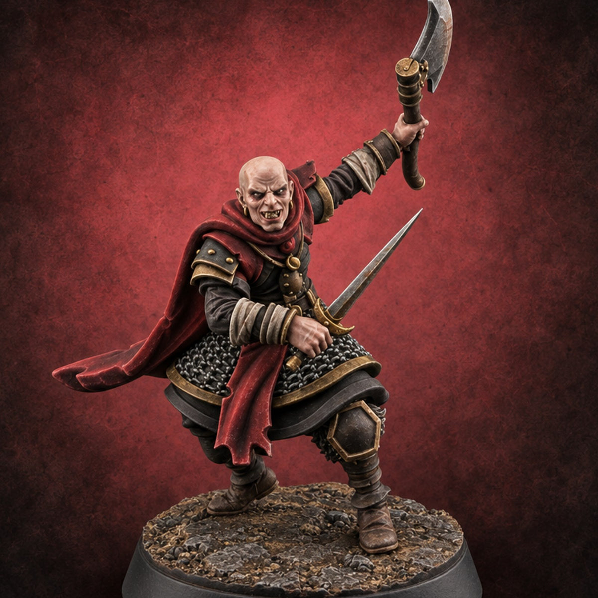 Masks On, Doctrine Off Human Cultist D — painted concept preview (miniature supplied unpainted)