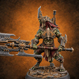 Spikes Out, Shields Up Lizardfolk Warrior E — painted concept preview (miniature supplied unpainted)