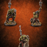 Long Pole, Short Fuse Orc Warriors — painted concept preview (miniature supplied unpainted)
