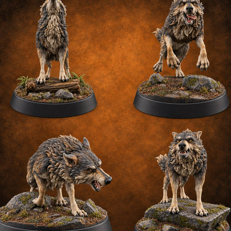Moon Called, Pack Answered Wolf Beasts — painted concept preview (miniature supplied unpainted)