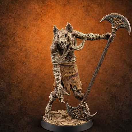 Stalking the Sands Beastfolk Mummy C — painted concept preview (miniature supplied unpainted)