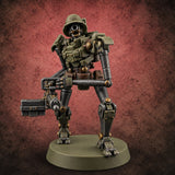 Guns at the Hip Weird War Automaton Machine Gunner F — painted concept preview (miniature supplied unpainted)