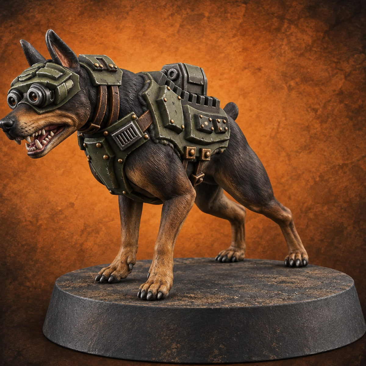 Pointing the Way Human and War Dog Team Member B — painted concept preview (miniature supplied unpainted)