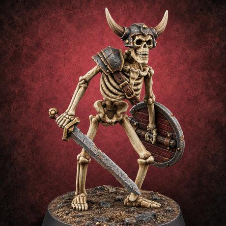 Long Dead, Still Enlisted Skeleton Warrior I — painted concept preview (miniature supplied unpainted)