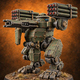 Rocket Racks Up, Stomp Down Warforged Bipedal Assault Walker — painted concept preview (miniature supplied unpainted)