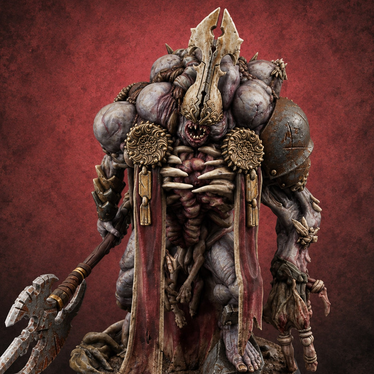 Bow, or Be Carried Fomorian Axe Lord — painted concept preview (miniature supplied unpainted)