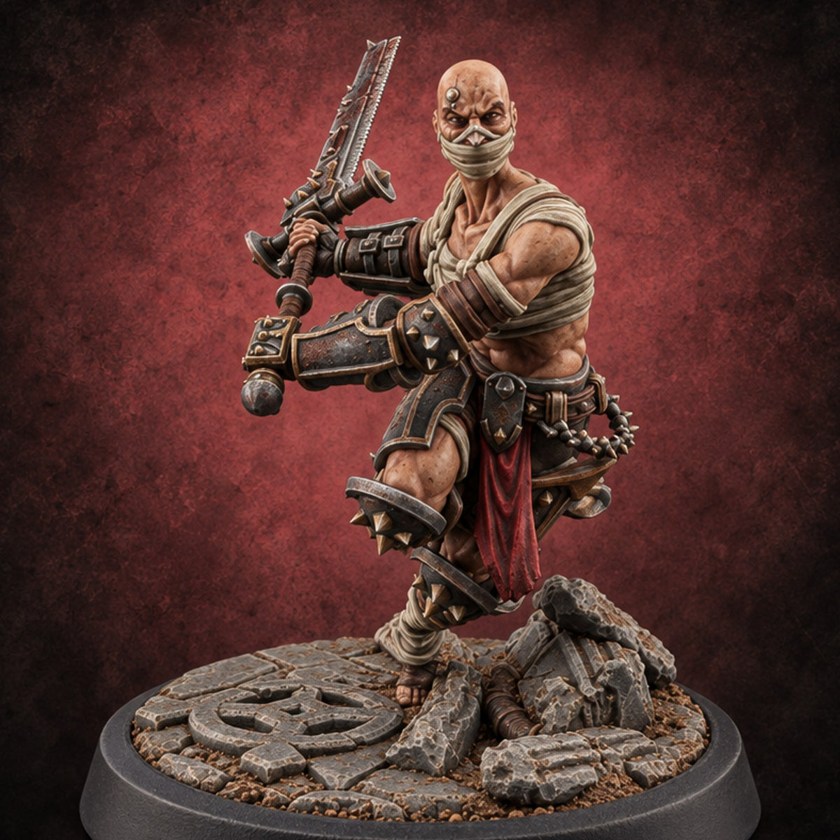 Penitents with Barbed Intent Human Spiked Warrior C — painted concept preview (miniature supplied unpainted)