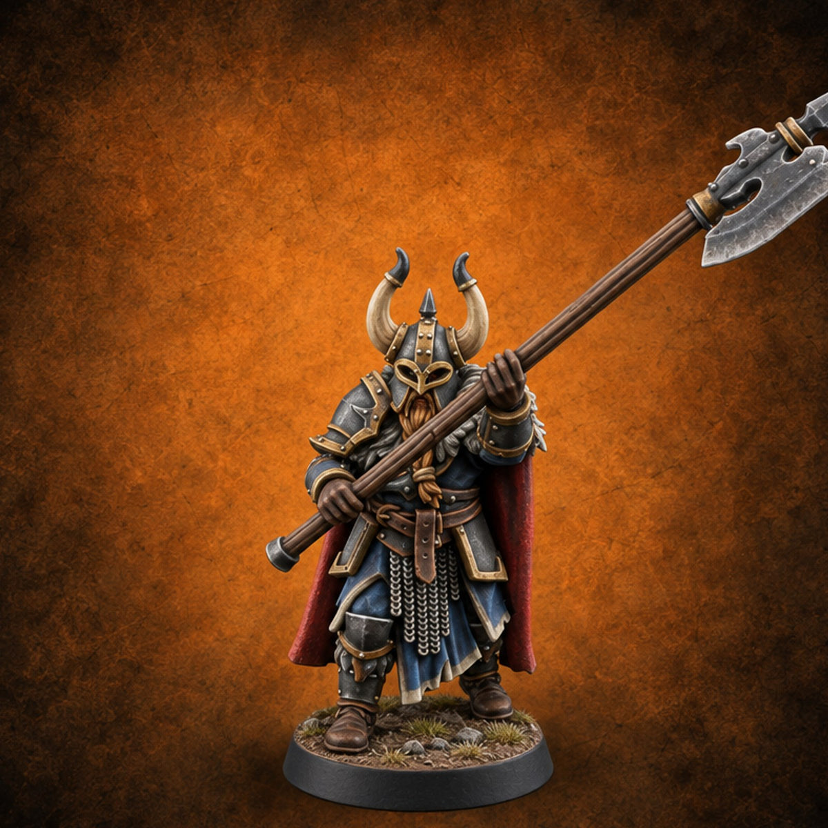Shoulder to Shoulder, Halberds High Human Huscarl Halberdier A — painted concept preview (miniature supplied unpainted)