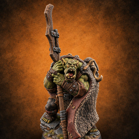 Long Pole, Short Fuse Orc Warrior C — painted concept preview (miniature supplied unpainted)