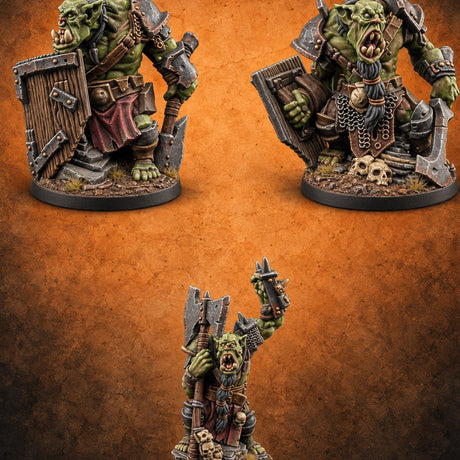 Too Mean for Distance Orc Melee Warriors — painted concept preview (miniature supplied unpainted)