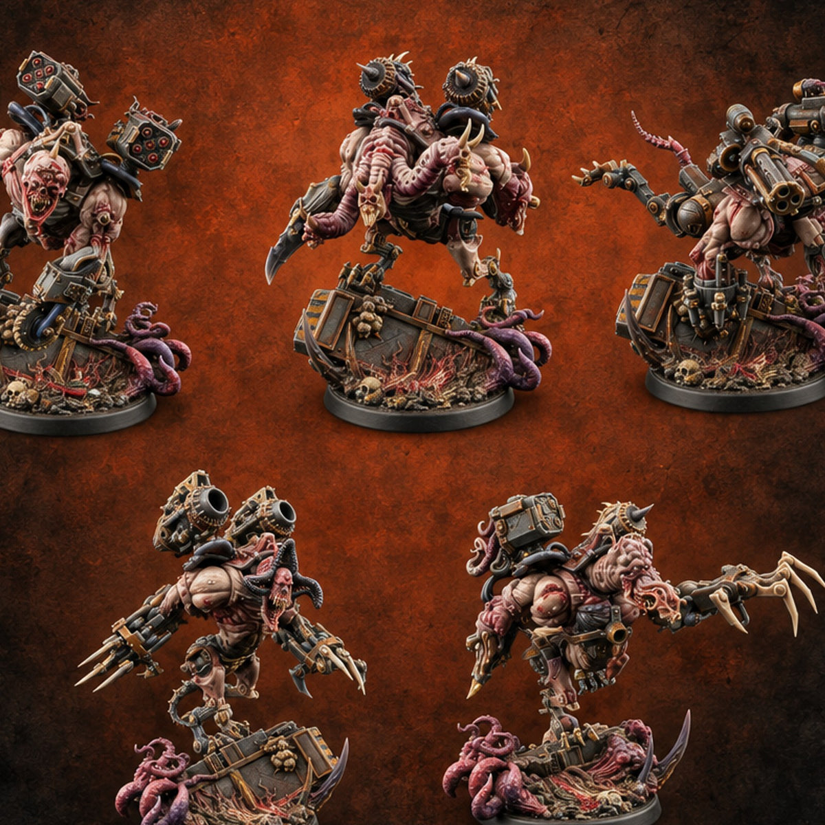 Fever Dream Tenants Flesh Golem Tentacled Brutes — painted concept preview (miniature supplied unpainted)