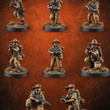 Brims Low, Bullpups Up Riflemen in Slouch Hats — painted concept preview (miniature supplied unpainted)
