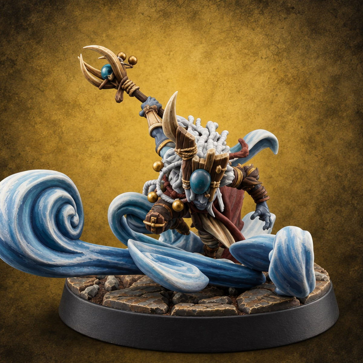 Every Element Answers the Call Genasi Adventurer I — painted concept preview (miniature supplied unpainted)