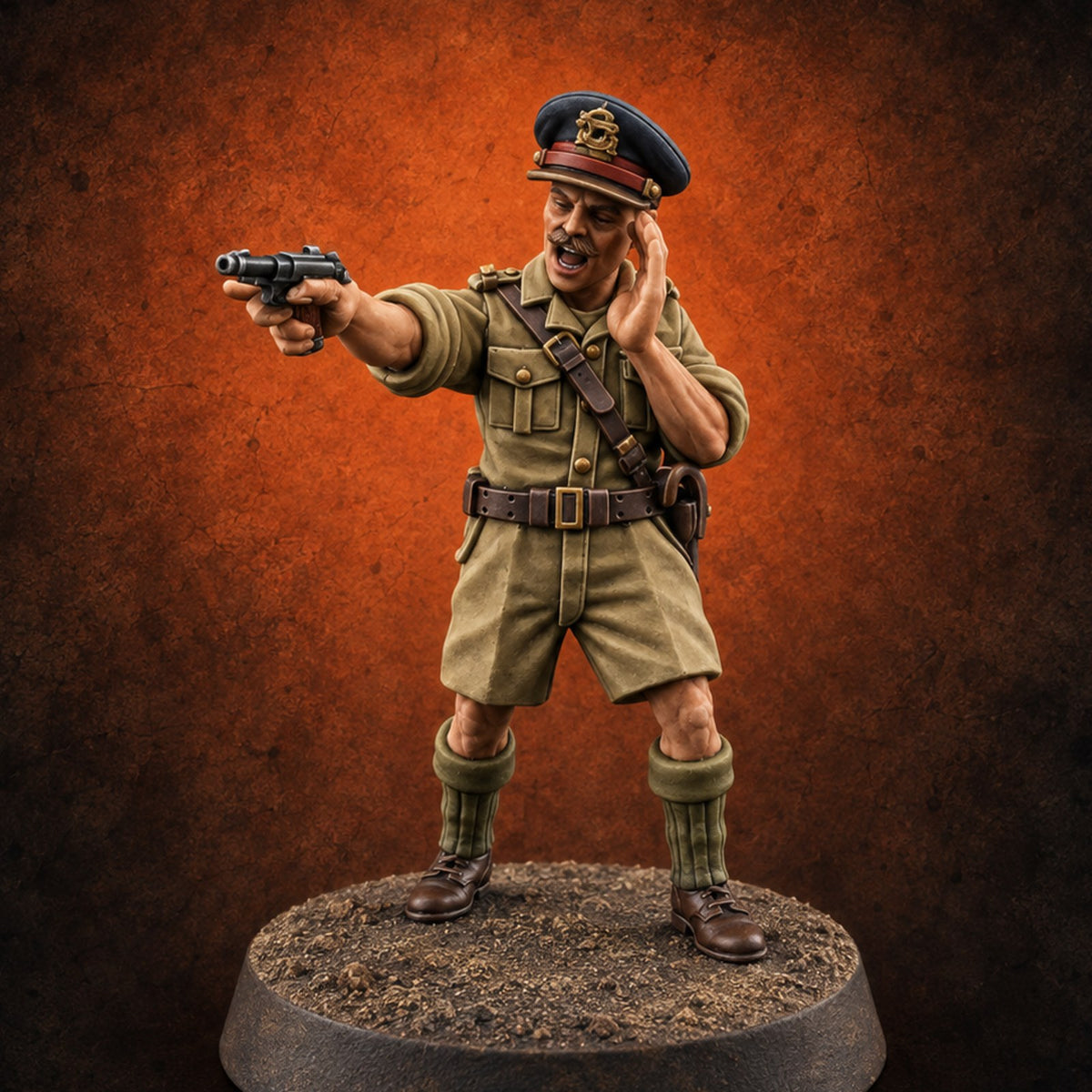 Directing Fire British Far East Officer A — painted concept preview (miniature supplied unpainted)