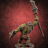 Reach Beats Rage Orc Warrior with Long-Bladed Polearm B — painted concept preview (miniature supplied unpainted)