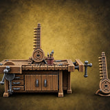 Strings Hung Wooden Music Store Furniture D — painted concept preview (terrain supplied unpainted)